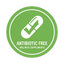 please generate a small label image/graphic that represents antibiotic free